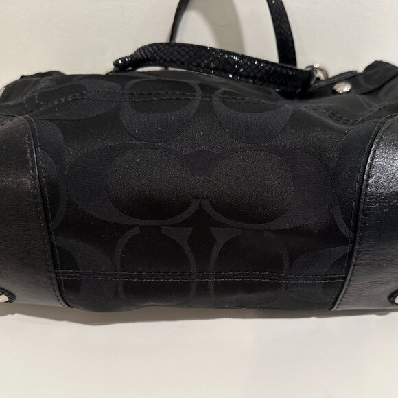 Coach Black Signature canvas leather satchel - Picture 5 of 6